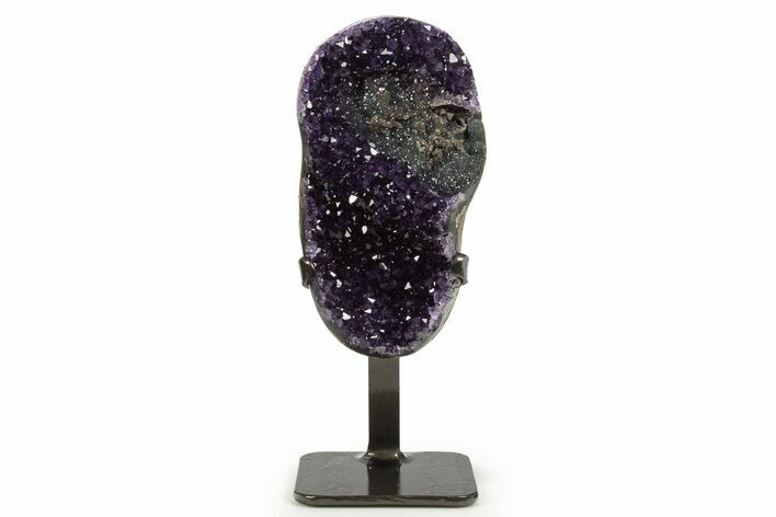 Sparkling Amethyst Geode With Metal Stand - Uruguay #342512